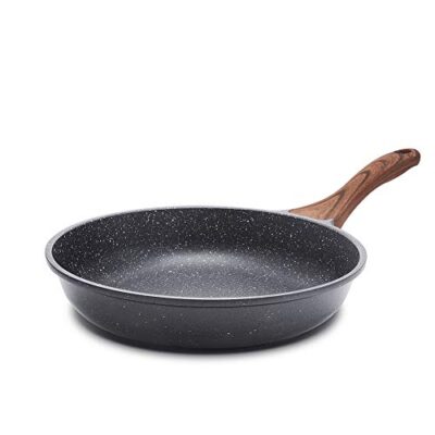 SENSARTE Nonstick Frying Pan Skillet, Swiss Granite Coating Omelette Pan, Healthy Stone Cookware Chef's Pan, PFOA Free (8/9.5/10/11/12.5 Inch) (8 Inch)
